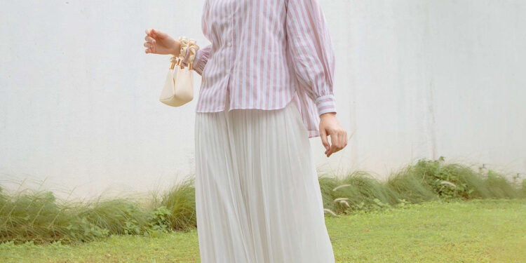 Hijabchic Aleta Stripe Pink Tops: Atasan Muslim Stylish Dengan Diskon Menarik Di Shopee 2025