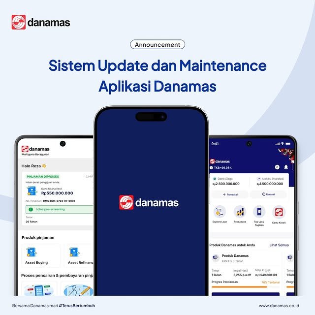 Tampilan aplikasi Danamas yang user friendly dan mudah digunakan