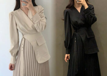 Review Susana Id Korean Style V-neck Pleated Skirt Dress D152 2025: Gaya Minimalis Dengan Harga Terjangkau Di Shopee