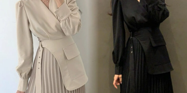 Review Susana Id Korean Style V-neck Pleated Skirt Dress D152 2025: Gaya Minimalis Dengan Harga Terjangkau Di Shopee