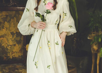 Review Dress Midi Susana Id Fairy Bordir Emroidery D146: Gaya Korea Dengan Harga Terjangkau Di Shopee