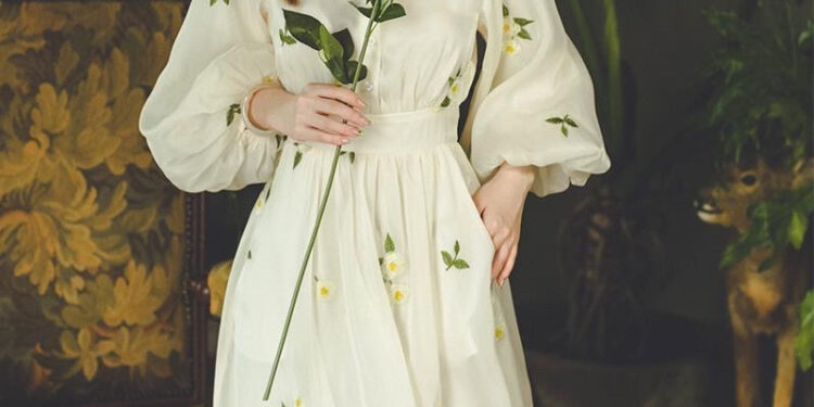 Review Dress Midi Susana Id Fairy Bordir Emroidery D146: Gaya Korea Dengan Harga Terjangkau Di Shopee