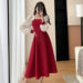 Review Dress Maxi Susana Id Merah Dengan Lengan Puffy – Tampil Stylish Di Setiap Kesempatan