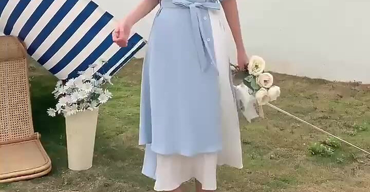 Review Susana Id Retro French Sky Slim Waist Dress D097: Dress Midi Stylish Dengan Diskon Menarik Di Shopee 2025