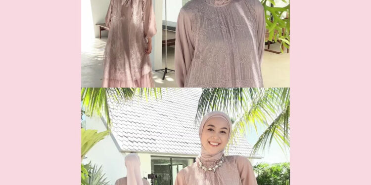 Hijabchic Syahira Mocca Dress 2025: Gaun Brukat Tulle Elegan Dengan Diskon Menarik