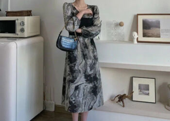 Review Susana Id French Long Sleeve Dress Motif Abstrak D062: Gaya Elegan Dan Nyaman Dengan Harga Terjangkau